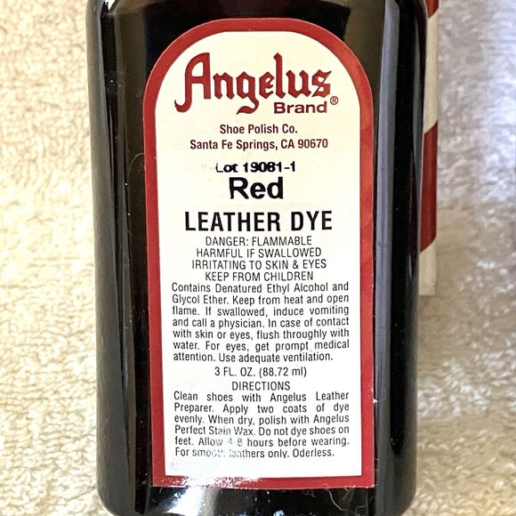 NEW Angelus Leather Dye 2 Red + Oxblood 3 Ounce Applicators Shoe Craft Purse - Picture 3 of 9
